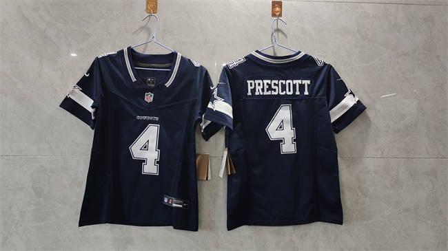 Women's Dallas Cowboys #4 Dak Prescott Navy 2023 F.U.S.E. Limited Stitched Jersey(Run Small)